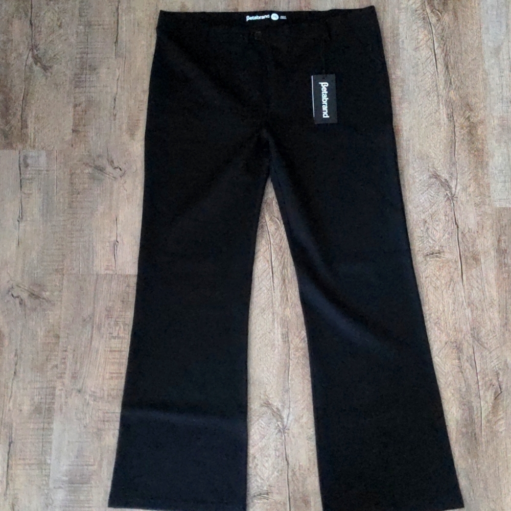Betabrand NWT Yoga Pants Boot-Cut | Black Classic Dress Pant